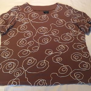 CITIKNIT L-Brown with White Detail Pattern